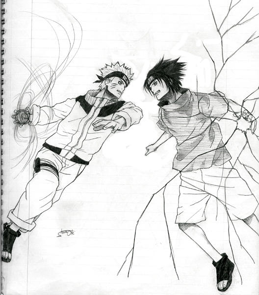 Naruto vs Sasuke by *osy057 on