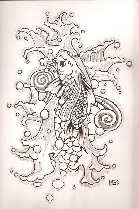 drawings koi fish