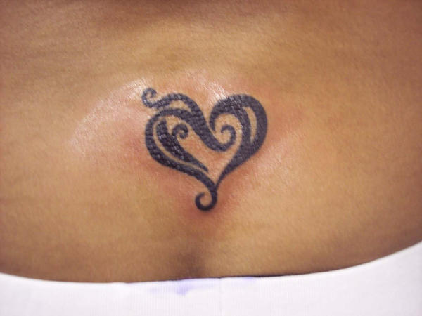 Women Tattoos With Heart Lower Back Tattoo Designs