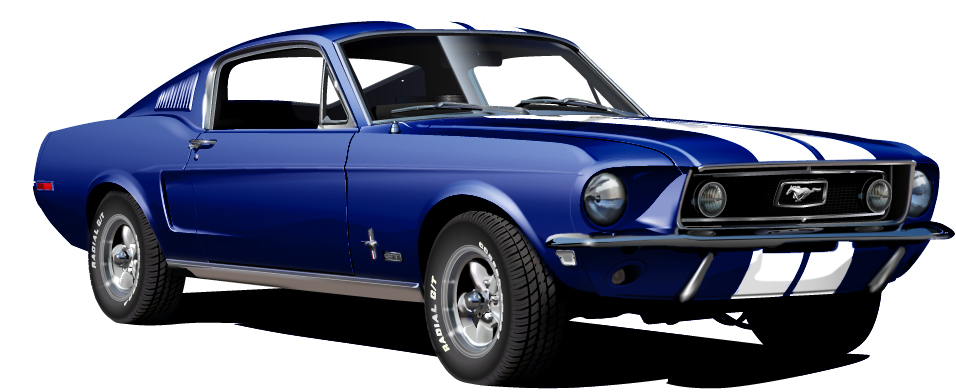 1968 Ford Mustang GT 390 blue by Drogobroadband