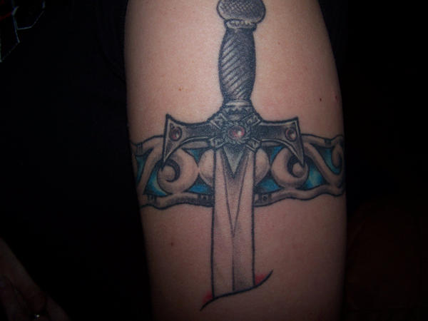 skull and sword tattoos celtic eternity knot tattoo upper back shoulder