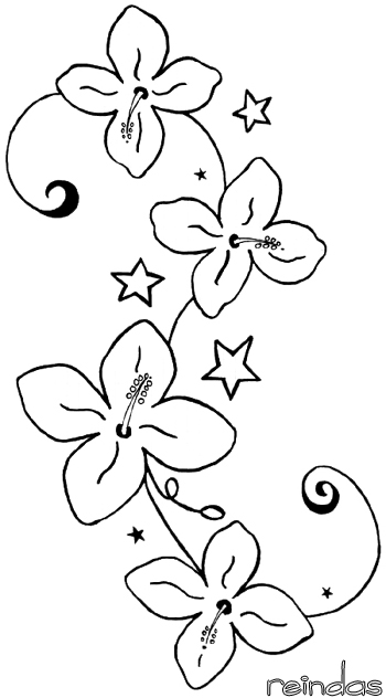 flower tattoo bw - flower tattoo
