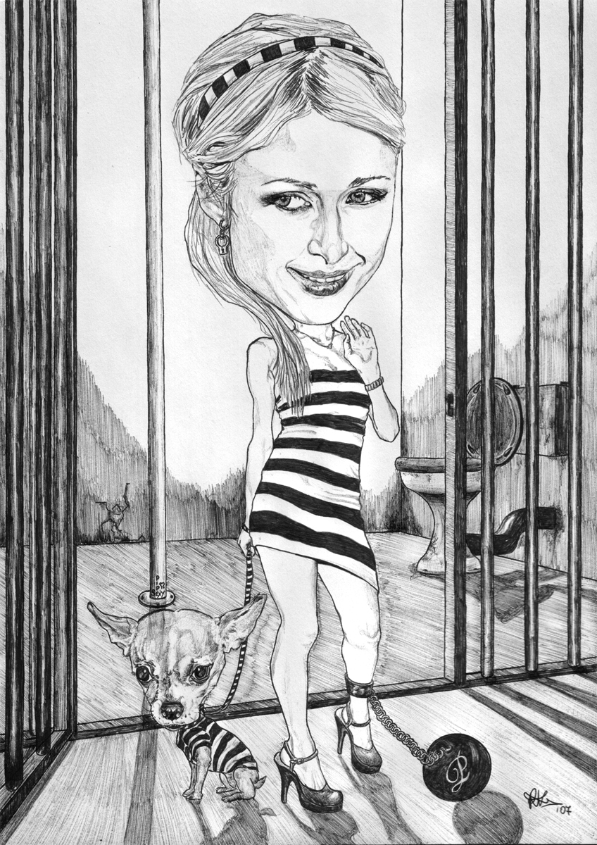 Paris Hilton   s cartoon by celebrity arts
