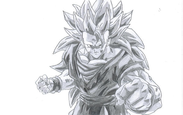 goku super saiyan drawing. Goku Super Saiyan 3 by