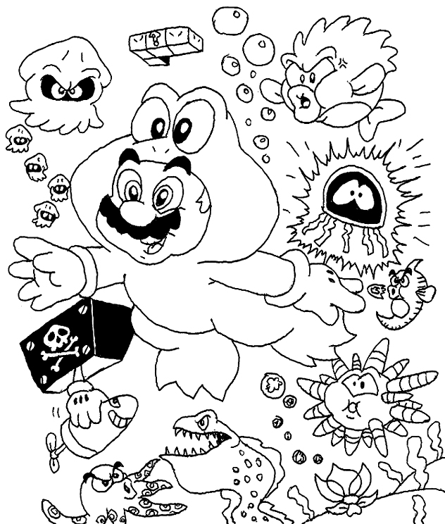 raccoon mario coloring pages - photo #42