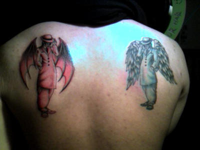 Devil Tattoos on Angel And Devil Tattoo By  Duckunit1818 On Deviantart