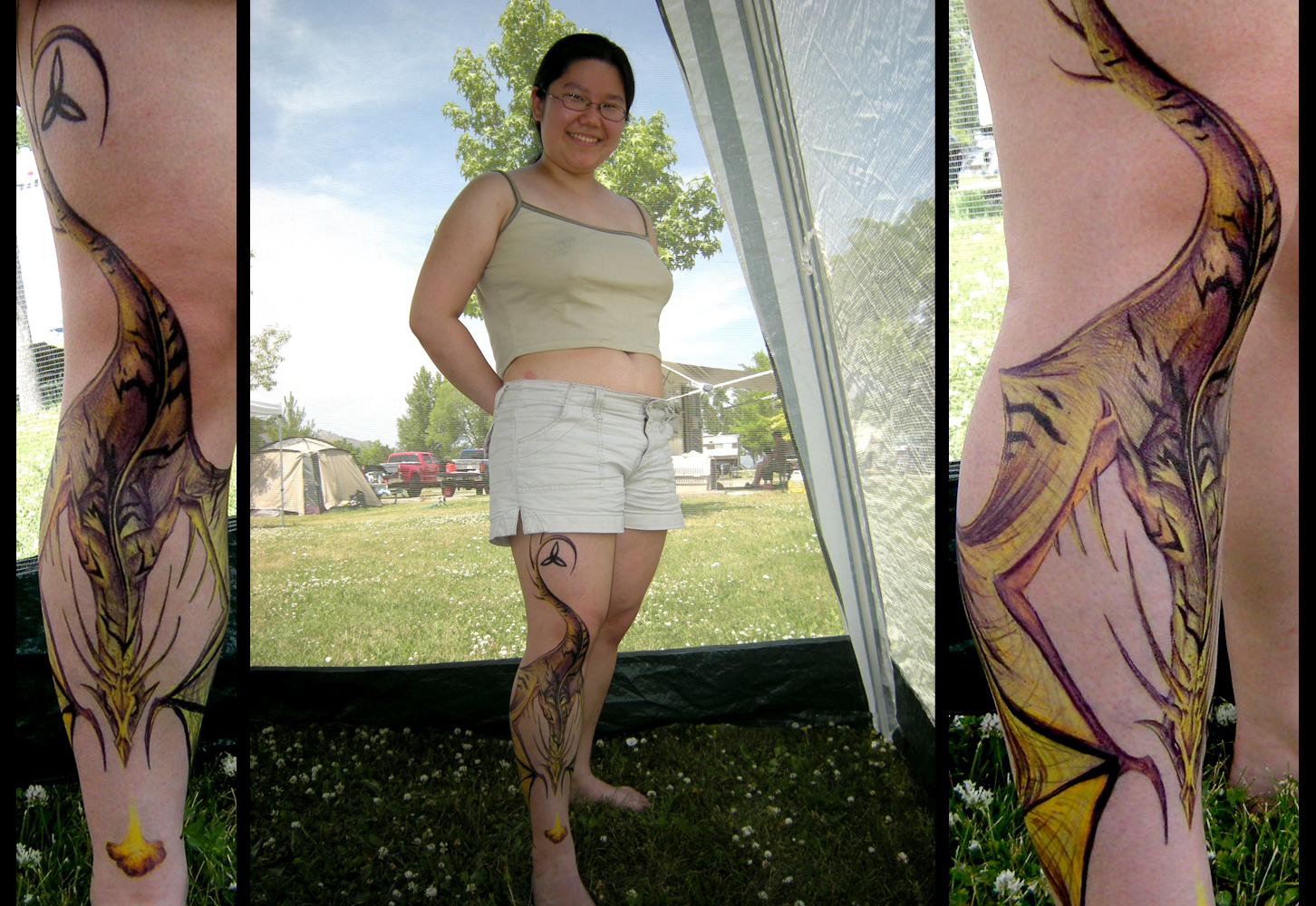 Dragon Leg Tattoo by jocarra