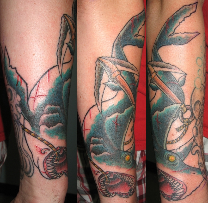 shark tattoo by evldemon on