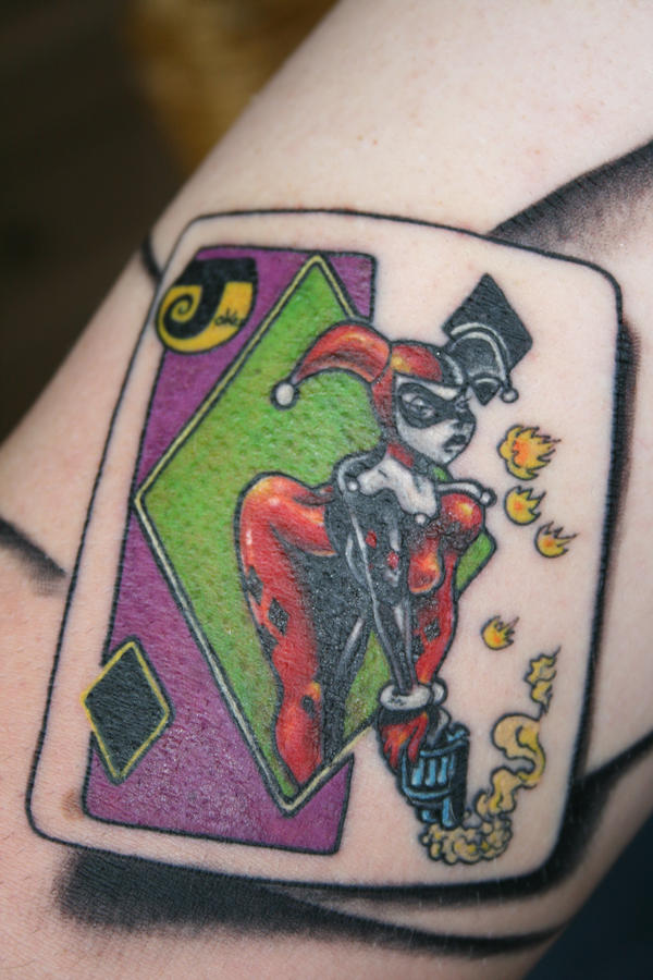 harley quinn joker card tattoo by carlyshephard on deviantART