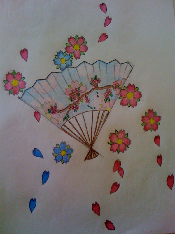 Cherry Blossoms Japanese fan by 12KathyLees12 on deviantART