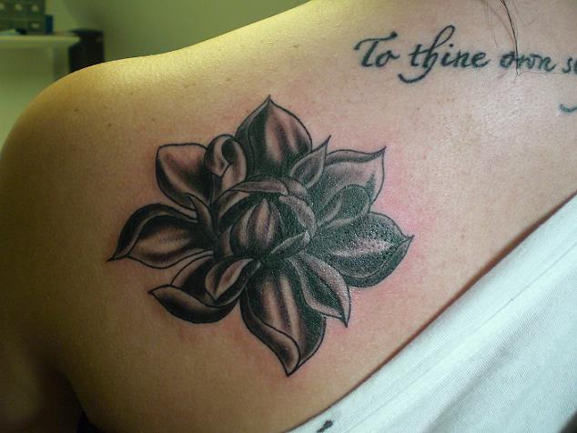 Purdy black and gray flower - flower tattoo