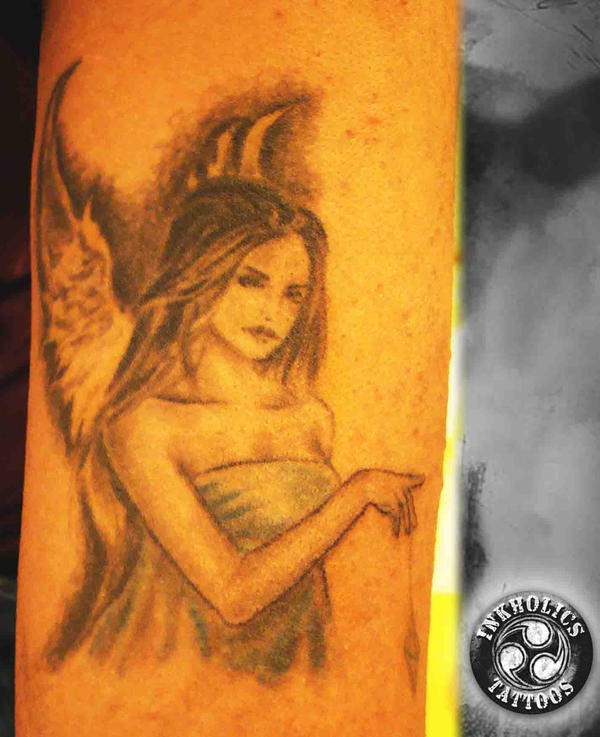 Fairy healed - chest tattoo