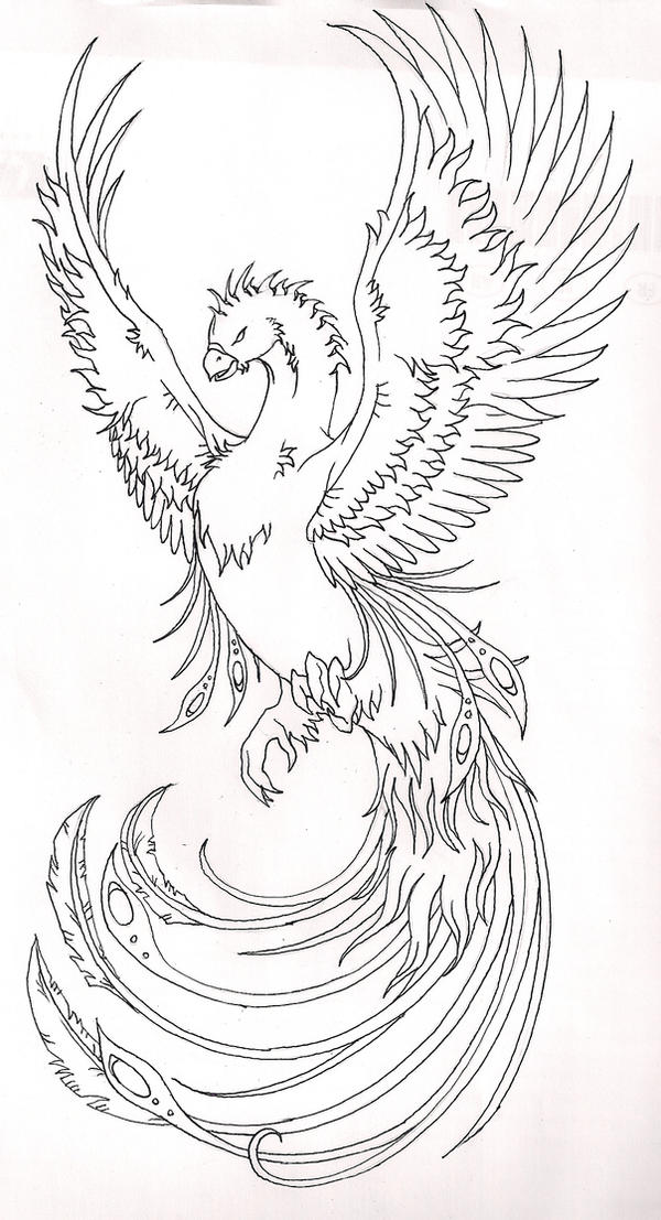 Phoenix Tattoo Coloring Pages Sketch Coloring Page