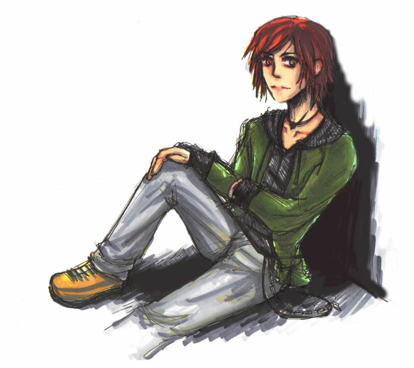 Leaning on the Wall colored by Link-fizzle on DeviantArt