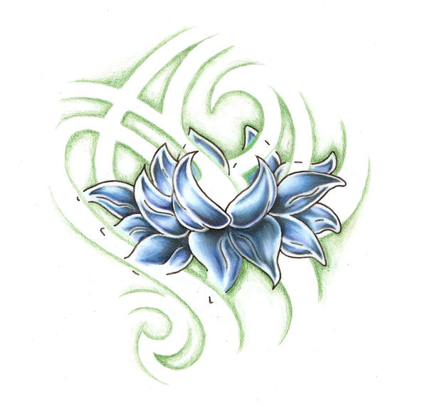 Open Lotus - flower tattoo