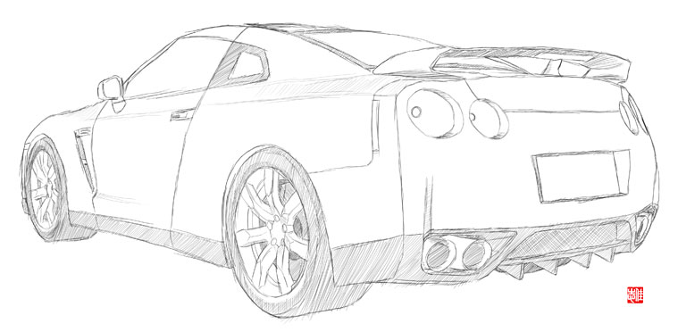 Nissan gtr sketch