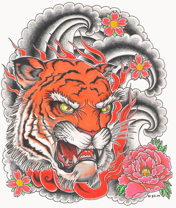 Tiger | Flower Tattoo