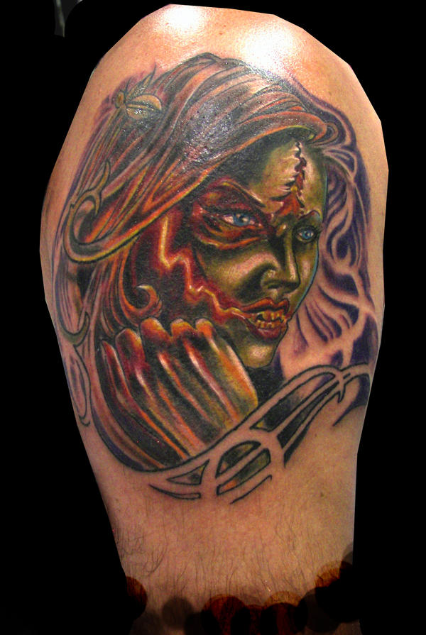 Zombie Girl Cover up Tatto