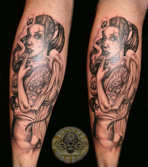 Chicana Devil tattoo by 2FaceTattoo on deviantART tattoos chicanas