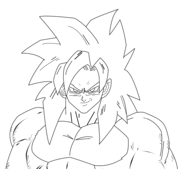 Goku en super sayayin 4 para dibujar - Imagui
