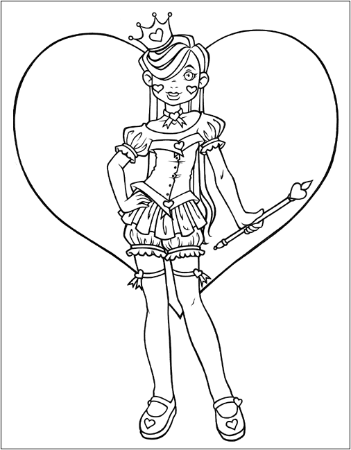 queen of hearts coloring pages - photo #10