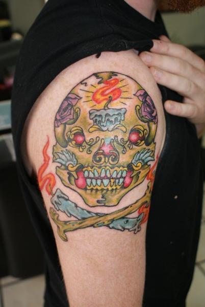 Skull Tattoos Flash. day of dead skull tattoo flash