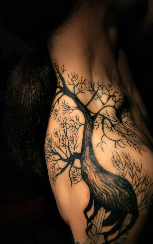 Tree Tattoo Session 2 - shoulder tattoo