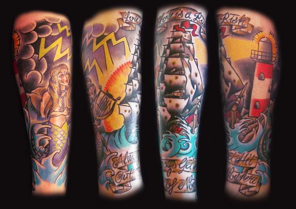 Leg sleeve tattoo by Hopeandglorytattoo on deviantART leg sleeve tattoos
