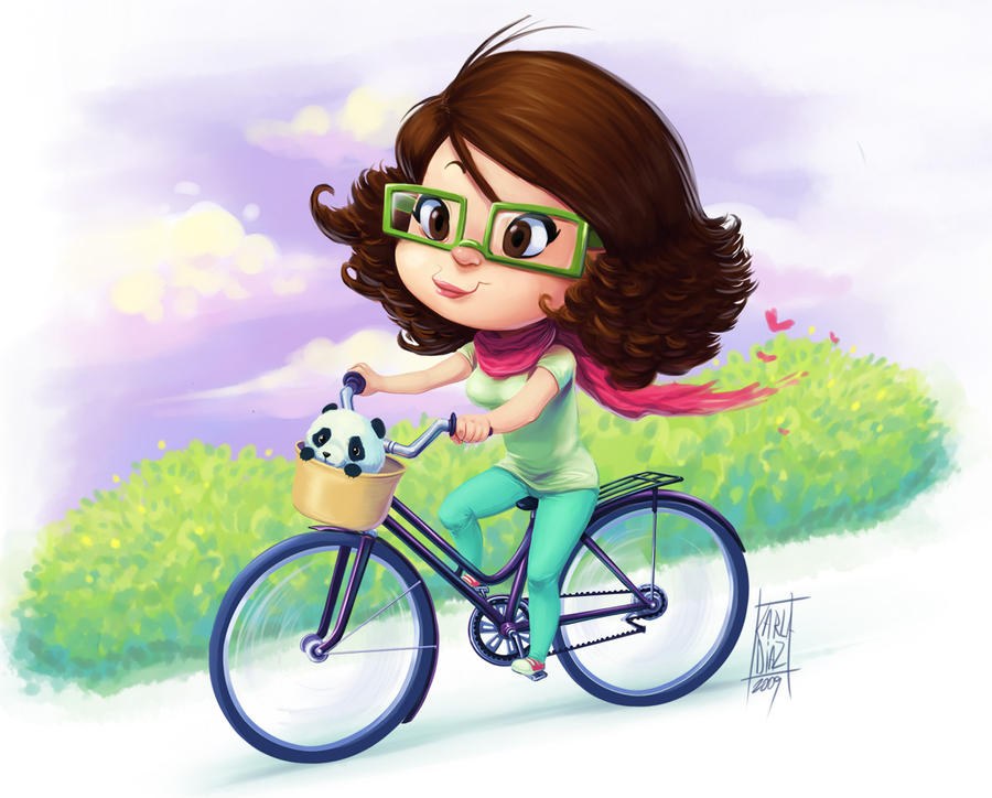 clip art girl riding bike - photo #19