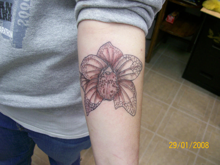 black and grey flower - flower tattoo
