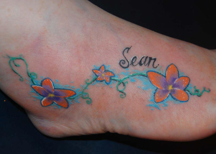Foot Flower Tattoo by NateTheKnife on deviantART
