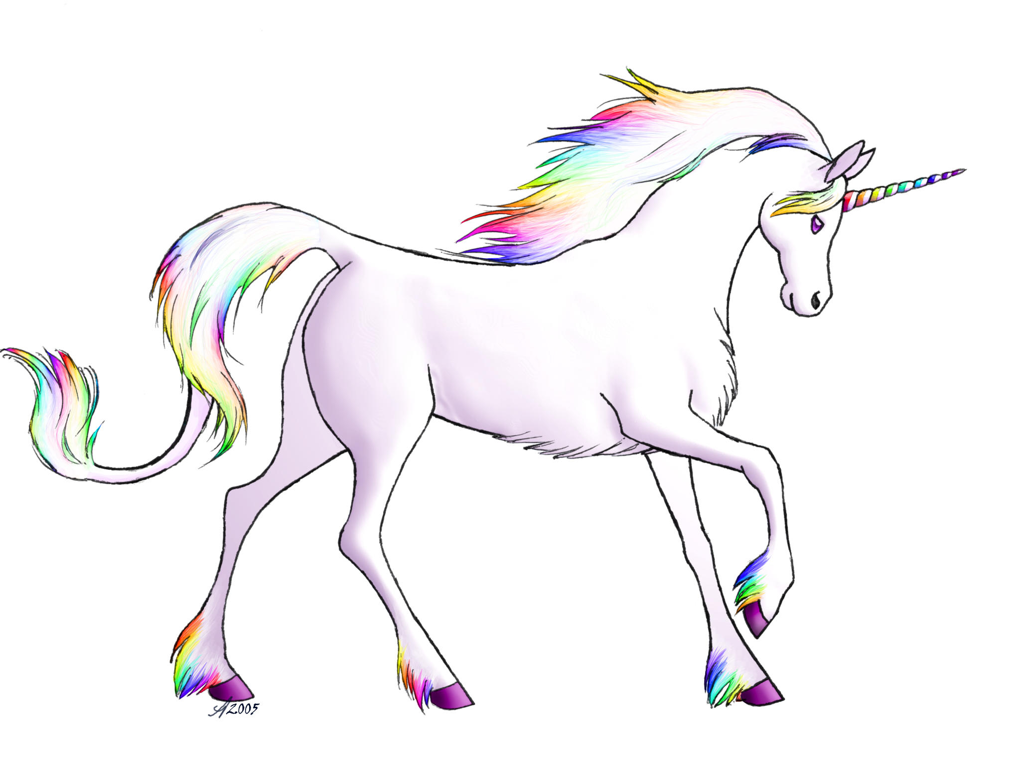 rainbow unicorn clipart - photo #7