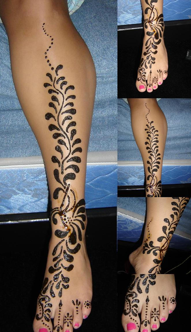 Henna Leg Tattoo