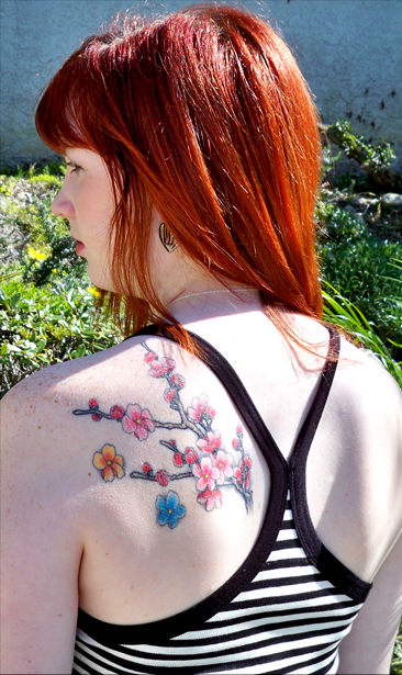 Cherry Blossom Tattoo Healed