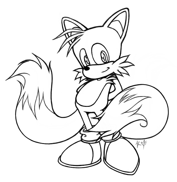 tails the fox coloring pages - photo #6