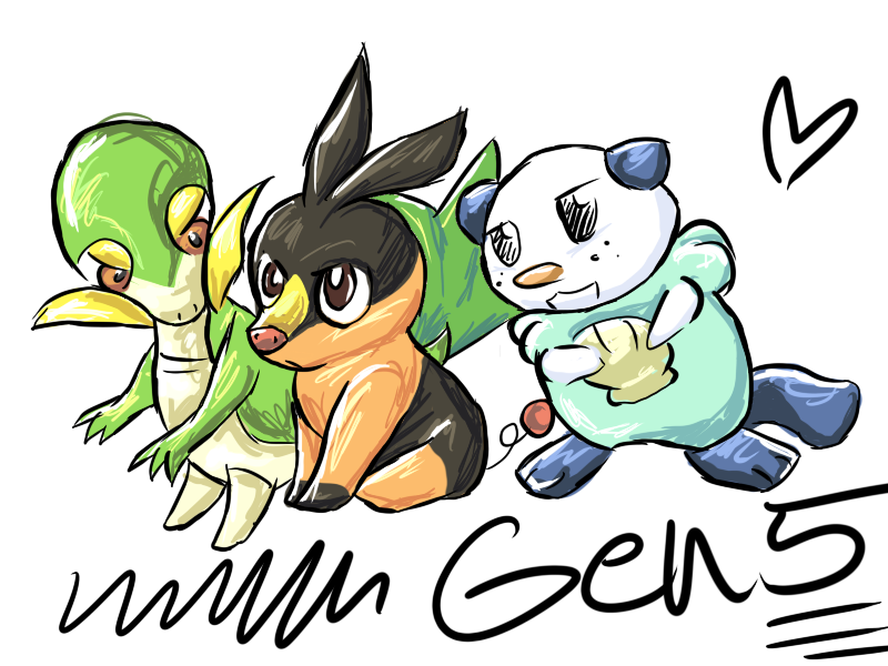 Generation 5 starter pokemon 2 by matttheapple