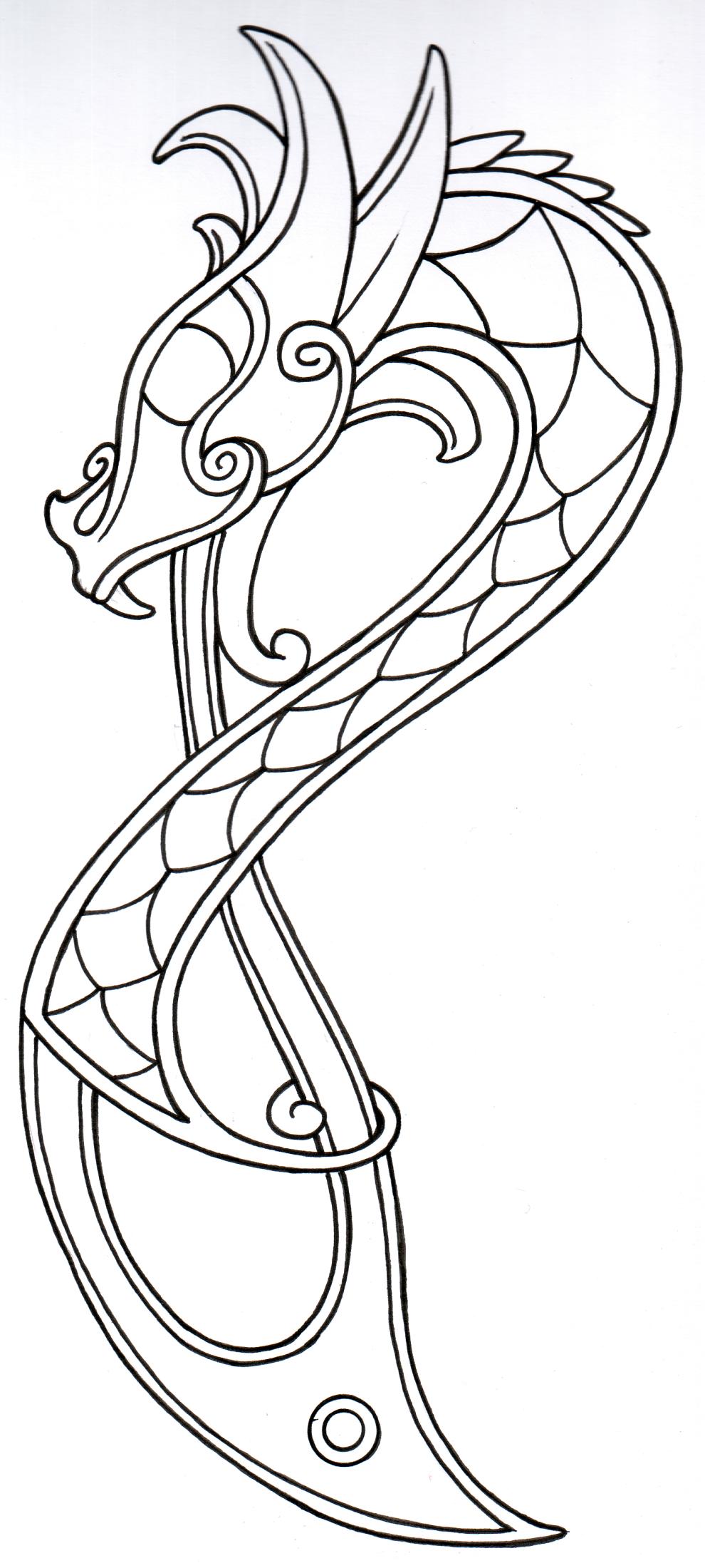 viking ship dragon head template