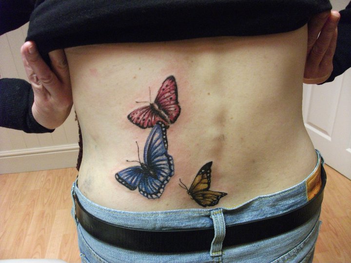 realistic butterflies tattoo