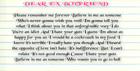 my ex boyfriend poems poems from my ex if my ex still loves me or