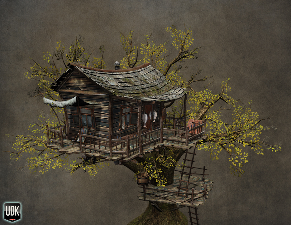 Tree Hut Diorama — polycount