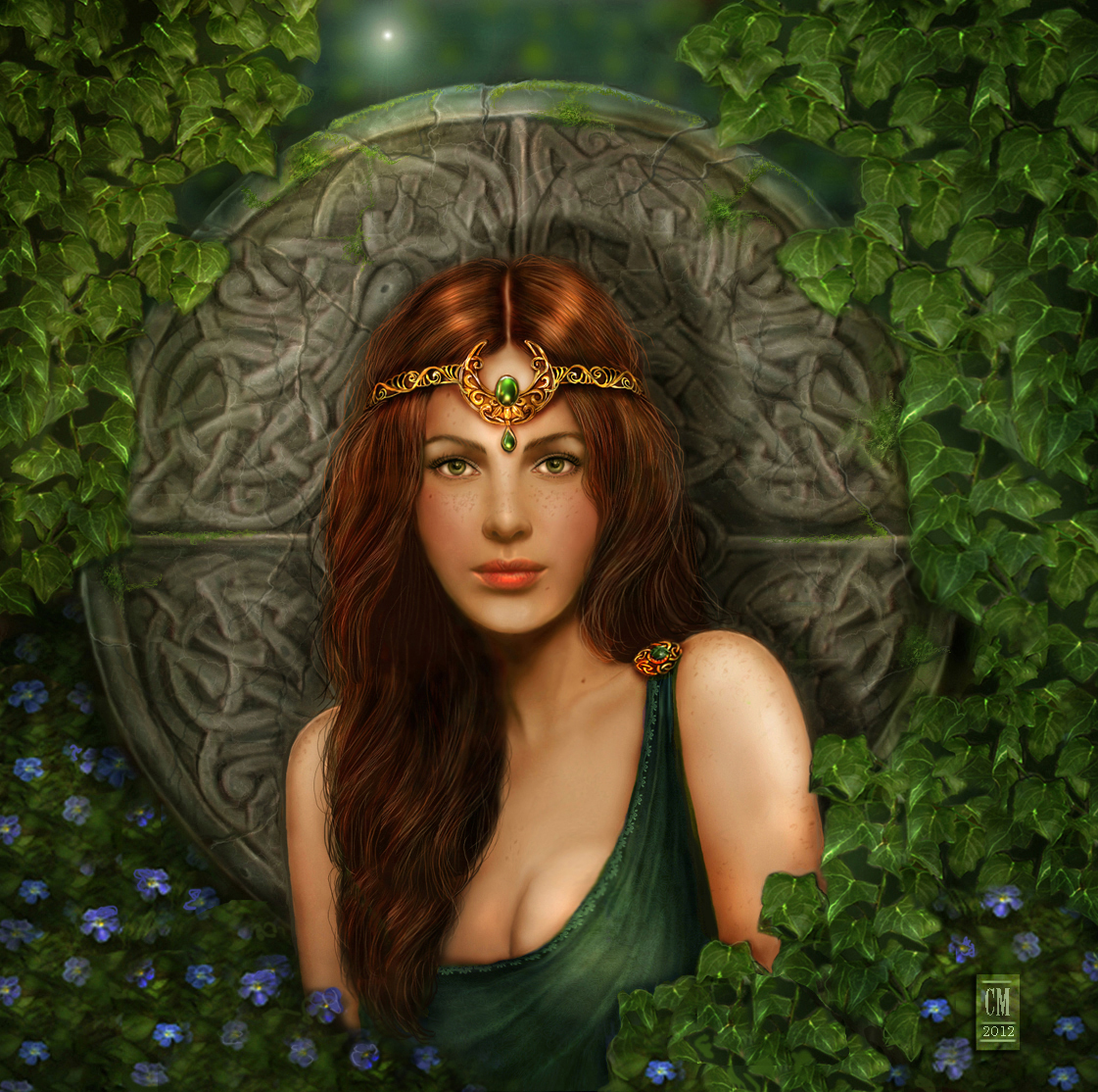 Portrait of a celtic maiden by crayonmaniac