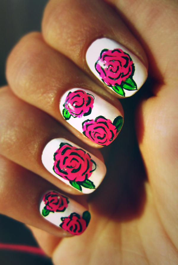 rose nails by N2nnnu on DeviantArt