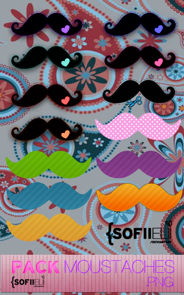 + Pack Moustaches .PNG by SofiiElii