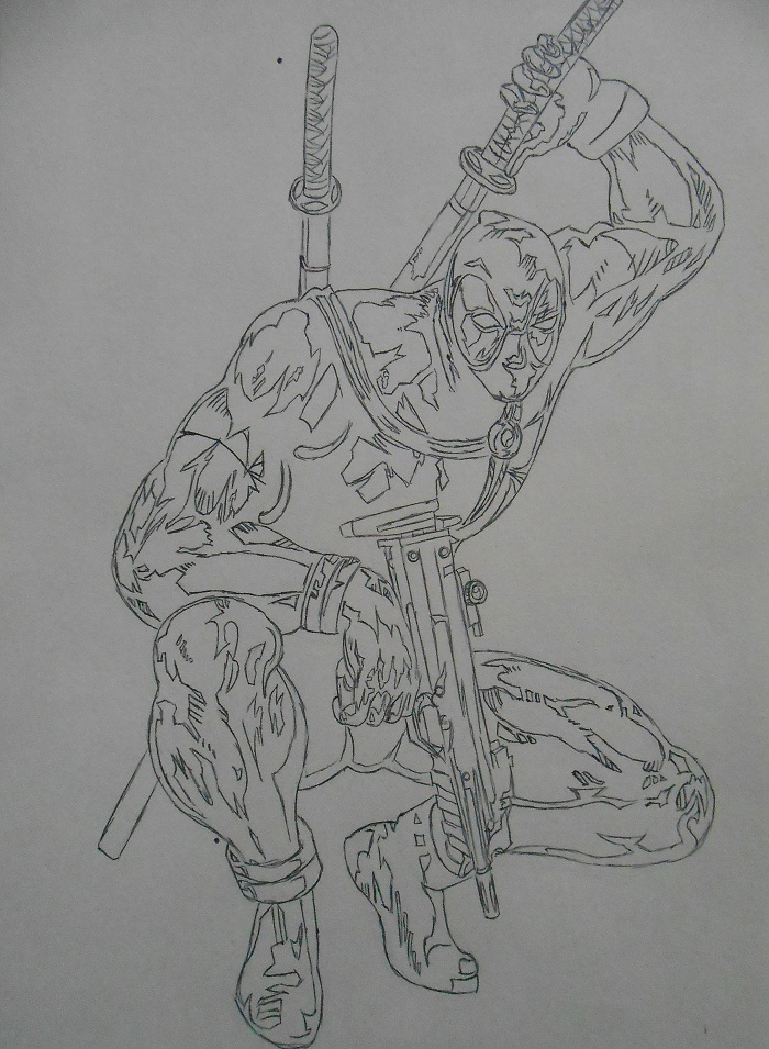 Deadpool dibujo a mano - Arte
