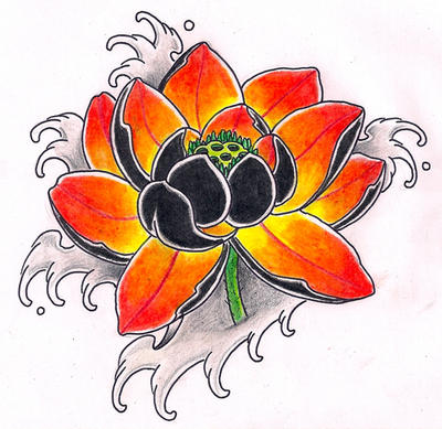 Black Lotus - flower tattoo