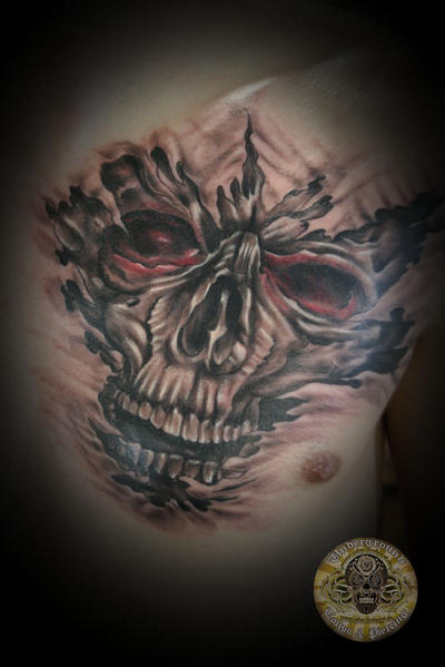 skull face tat by 2FaceTattoo on deviantART skull tattoo face