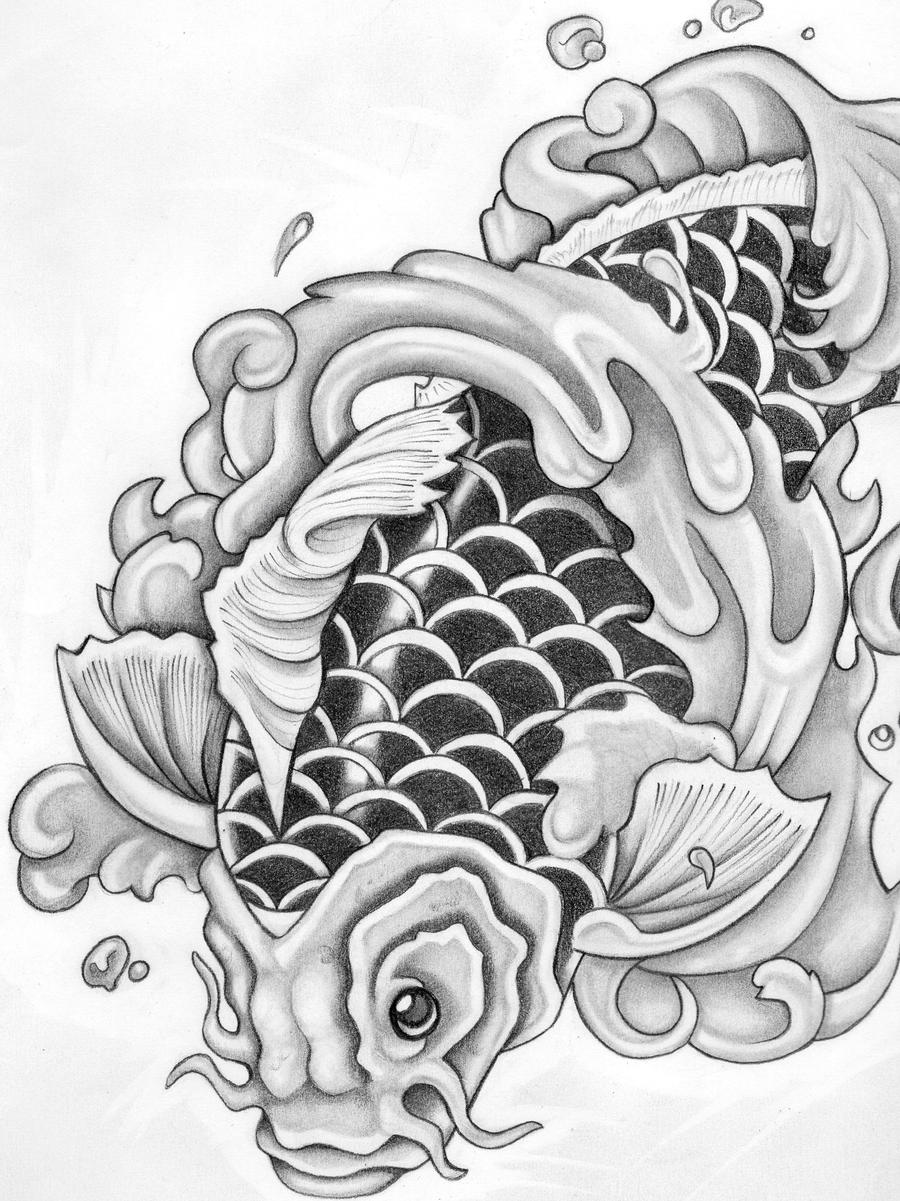 koi fish tattoo drawings
