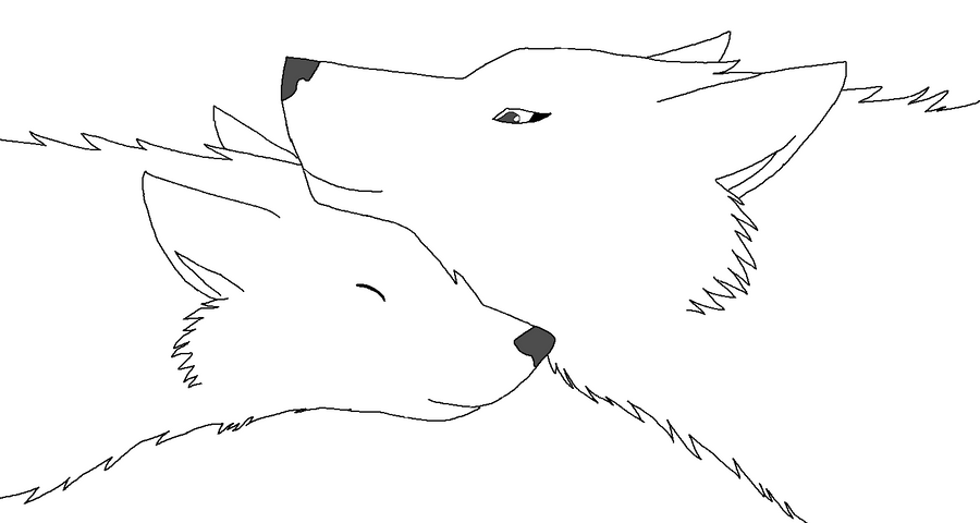 wolf couple lineart by michy123 on DeviantArt