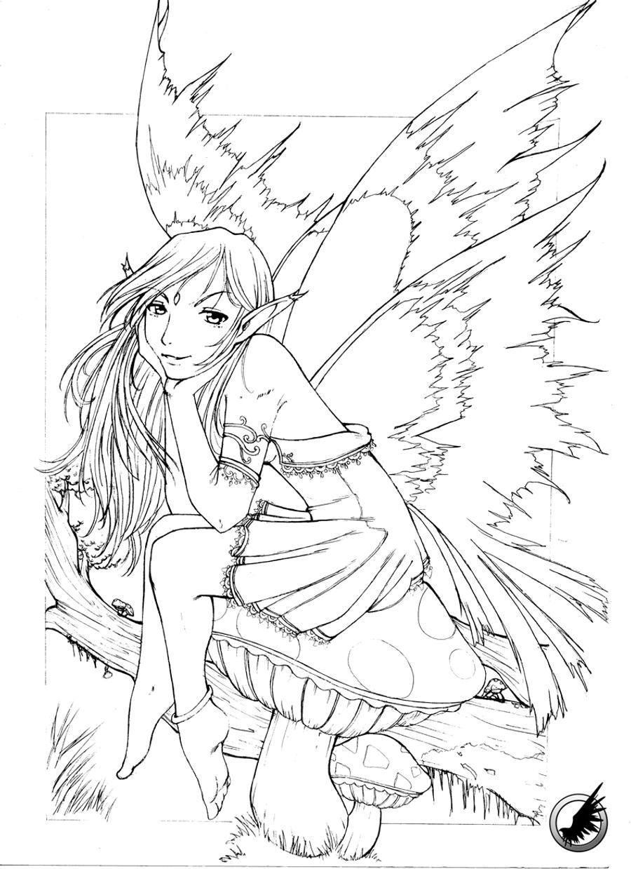 dark fairy coloring pages - photo #8