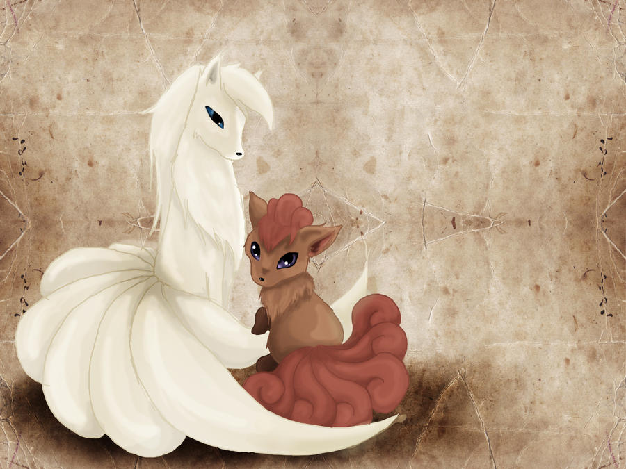 Ninetales and Vulpix by